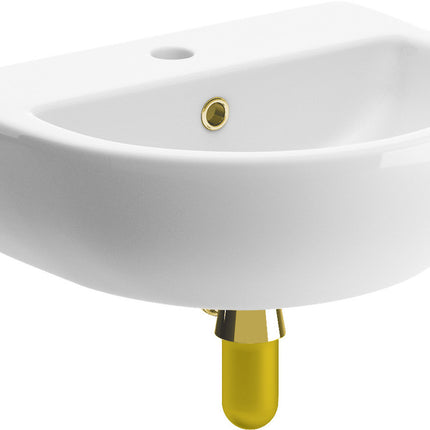 Genoa 450x400mm 1TH Cloakroom Basin & Bottle Trap