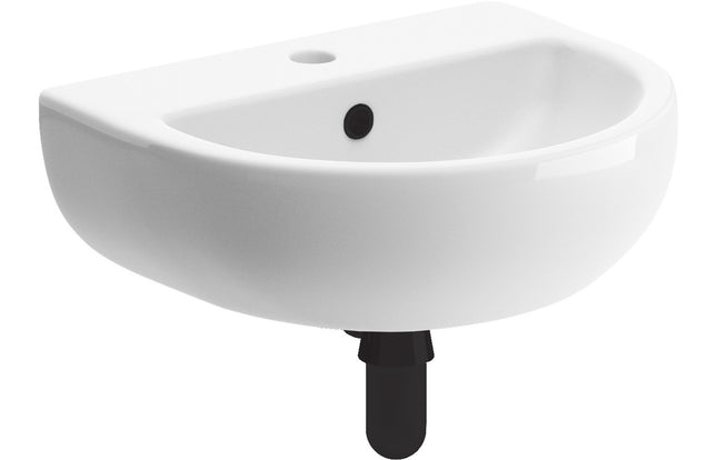 Genoa 450x400mm 1TH Cloakroom Basin & Bottle Trap