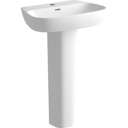 Linden 600x400mm 1TH Basin & Full Pedestal
