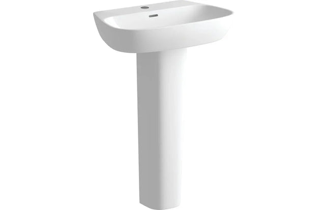 Linden 600x400mm 1TH Basin & Full Pedestal