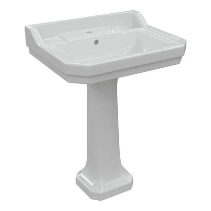 Traditional 600x500mm Basin & Full Pedestal 1 Tap Hole