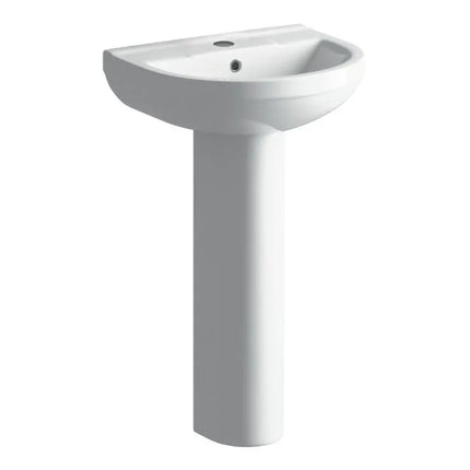 Tivoli 500x390mm 1TH Basin & Full Pedestal