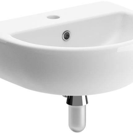 Genoa 450x400mm 1TH Cloakroom Basin & Bottle Trap