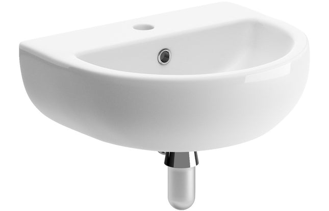 Genoa 450x400mm 1TH Cloakroom Basin & Bottle Trap