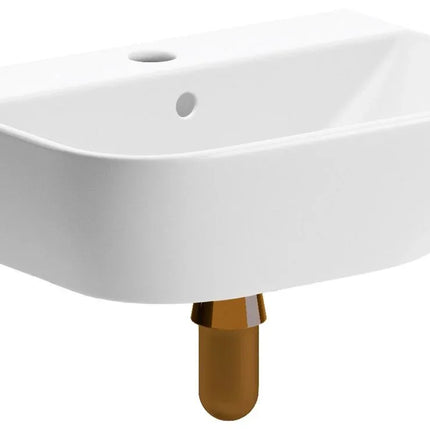 Sondrio 450x320mm 1TH Cloakroom Basin & Bottle Trap Brushed Bronze