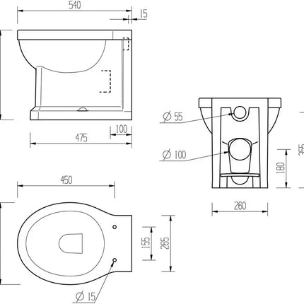 Traditional Back to Wall WC with Soft Close Seat | Classic Design