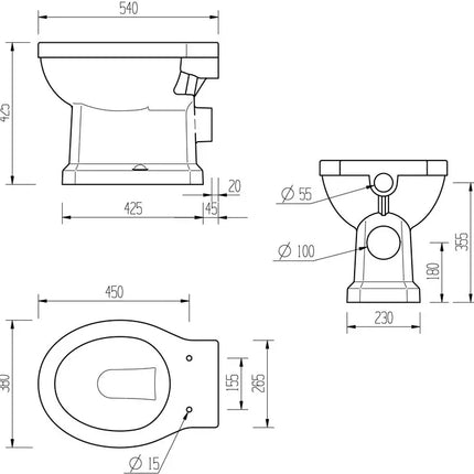 Traditional High Level WC with Soft Close Seat - White | Chain Pull Flush | Lifetime Guarantee