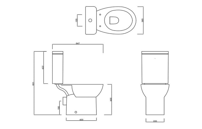 Close Coupled Rimless WC & Soft Close Seat