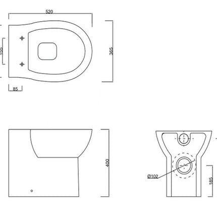 Rimless Back To Wall WC & Soft Close Seat