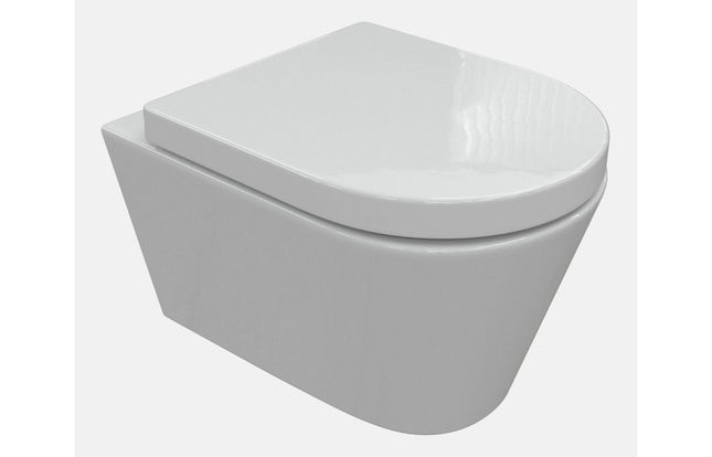 Coniston Rimless Swirlux Wall Hung WC & Soft Close Seat | 340mm | Dual Flush | Lifetime Guarantee