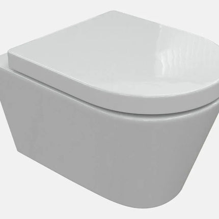 Coniston Rimless Wall Hung WC - White 360mm Soft Close Seat Dual Flush