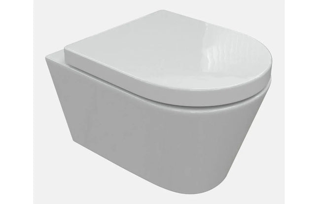 Coniston Rimless Wall Hung WC - White 360mm Soft Close Seat Dual Flush