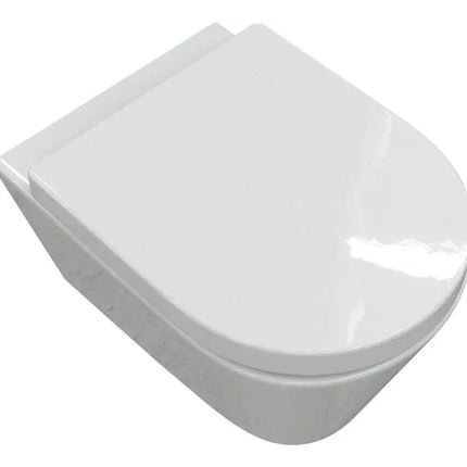 Coniston Rimless Wall Hung WC - White 360mm Soft Close Seat Dual Flush