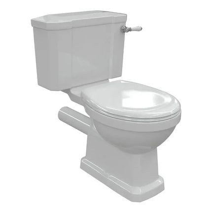 Traditional Close Coupled WC with Soft Close Seat - White | Lever Flush | Lifetime Guarantee