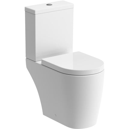 Coniston Rimless Close Coupled Open Back WC & Soft Close Seat