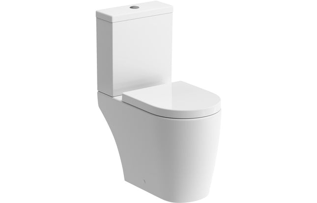 Coniston Rimless Close Coupled Open Back WC & Soft Close Seat
