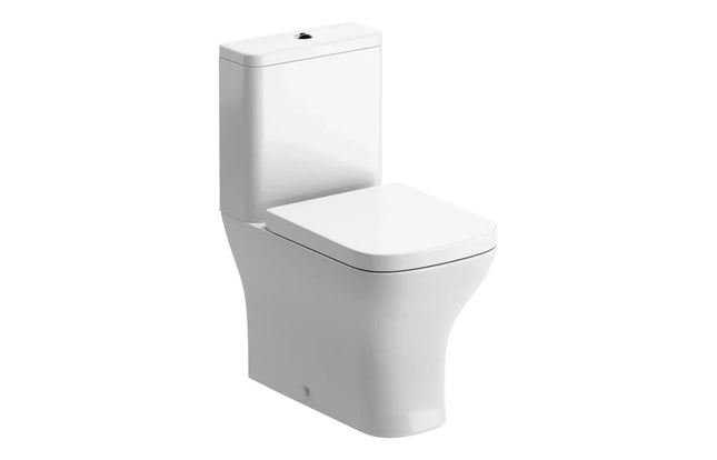 Sondrio Short Projection Close Coupled Fully Shrouded WC with Soft Close Seat - White | Lifetime Guarantee