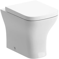 Sondrio Rimless Back to Wall WC with Soft Close Seat - White | Dual Flush | Lifetime Guarantee Wrap Over Soft Close