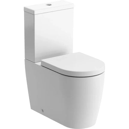 Coniston Rimless Close Coupled Fully Shrouded Comfort Height WC with Soft Close Seat - White | Lifetime Guarantee