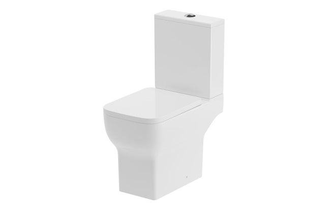 Auro Rimless Close Coupled WC & Soft Close Seat | Open Back | White