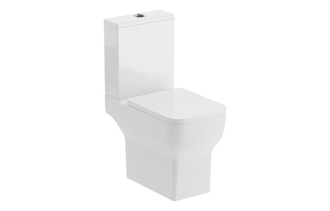 Auro Rimless Close Coupled WC & Soft Close Seat | Open Back | White
