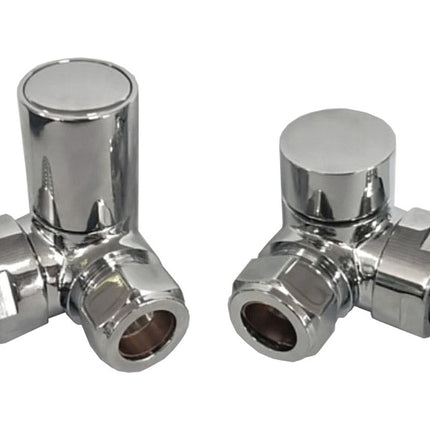 Chrome Corner Radiator Patterned Chrome Radiator Valves | Straight, Angled & Corner | Pair ...