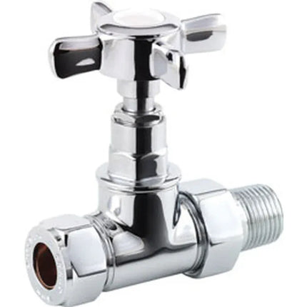 Crosshead Chrome Radiator Valves Straight