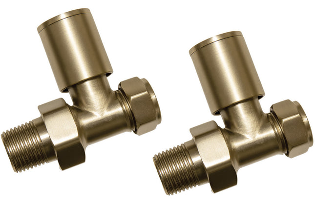 Patterned Brushed Brass Radiator Valves