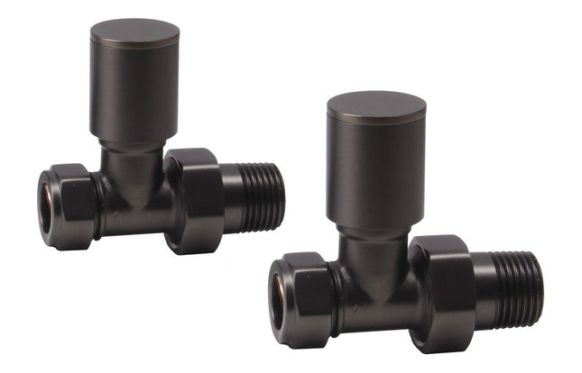 Patterned Matt Black Radiator Valves
