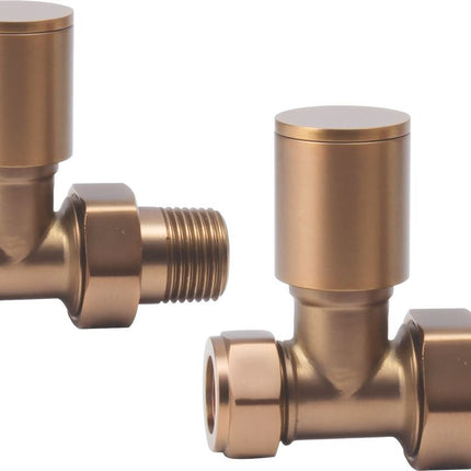 Patterned Brushed Bronze Radiator Valves