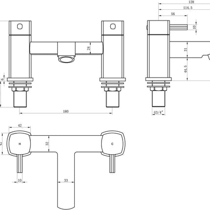 Hambledon Bath Filler - Chrome