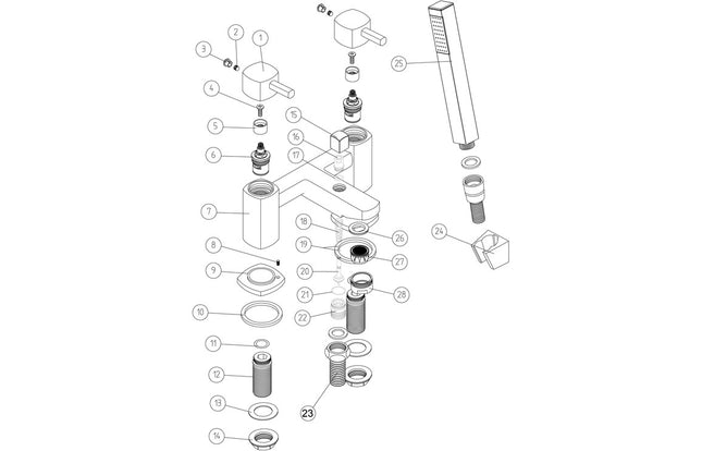Hambledon Bath/Shower Mixer - Chrome