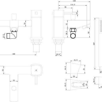 Hambledon Bath/Shower Mixer - Chrome