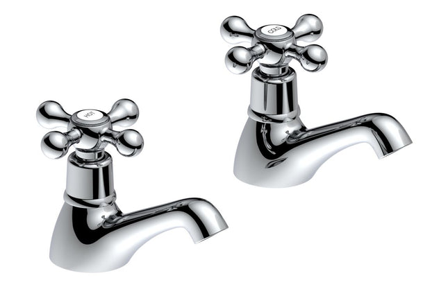 Buckham Bath Pillar Taps - Chrome