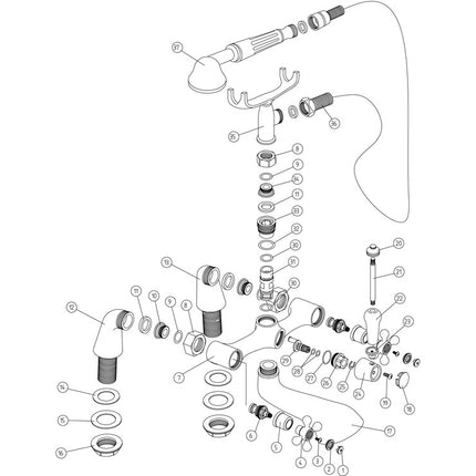 Buckham Bath/Shower Mixer - Chrome