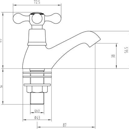 Buckham Basin Pillar Taps - Chrome