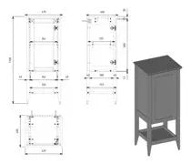 Elegance 470mm Floor Standing Midi Boy Unit - 1 Door | Classic Bathroom Storage