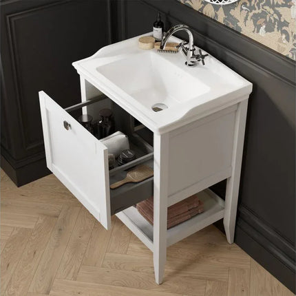 Elegance Floor Standing Vanity Unit with Basin - 1 Drawer | Classic Design