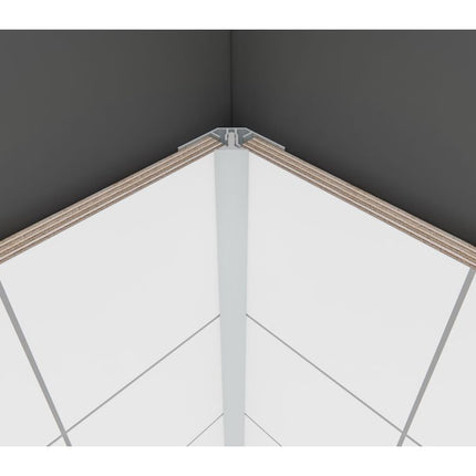 Fibo 2-Part Internal Corner Profile 2.4m Aluminium