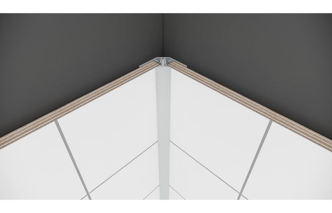 Fibo 2-Part Internal Corner Profile 2.4m Aluminium
