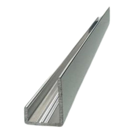 Fibo J-Shaped End Cap Profile 2.4m - Wall Panel Edge Trim Polished Chrome