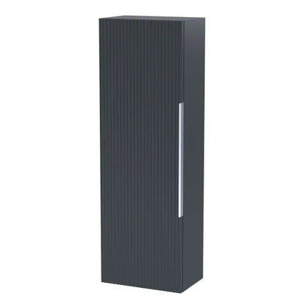 Hudson Reed Fluted 400mm Wall Hung Tall Cabinet - Art Deco Satin Finish