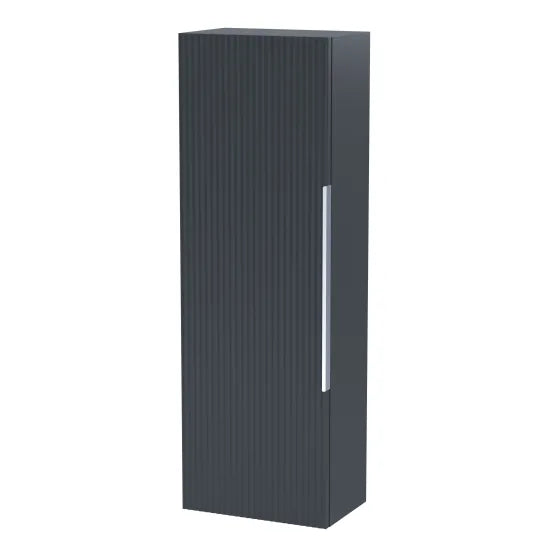 Hudson Reed Fluted 400mm Wall Hung Tall Cabinet - Art Deco Satin Finish