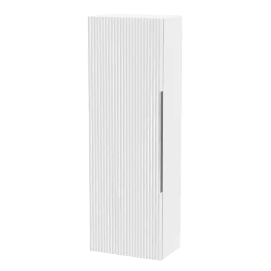 Hudson Reed Fluted 400mm Wall Hung Tall Cabinet - Art Deco Satin Finish