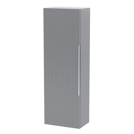 Hudson Reed Fluted 400mm Wall Hung Tall Cabinet - Art Deco Satin Finish