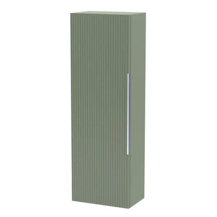 Hudson Reed Fluted 400mm Wall Hung Tall Cabinet - Art Deco Satin Finish