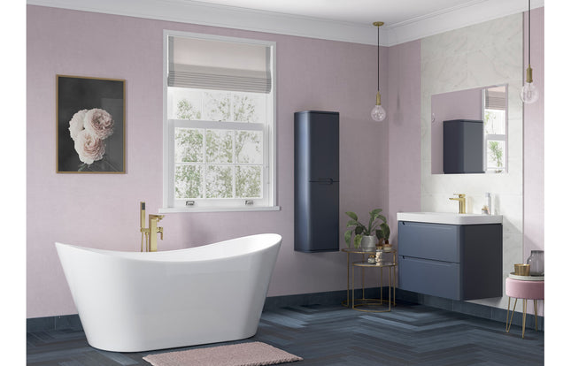 Brunshaw 2 Door Floor Standing Basin Unit - Matt Indigo