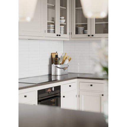 Fibo 30x5cm Rectangular Tile Splashback - Denver White - Pack of 2 Panels