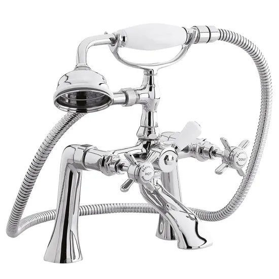 Beaumont Traditional Bath Shower Mixer - Chrome & Brushed Brass