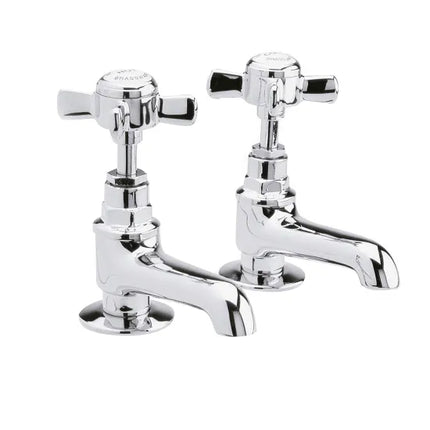 Beaumont Traditional Basin Taps - Chrome & Brushed Brass